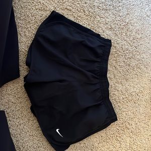 black athletic shorts nylon